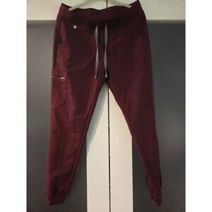 Figs Technical Collection Zamora jogger scrub pants Sz M Burgundy